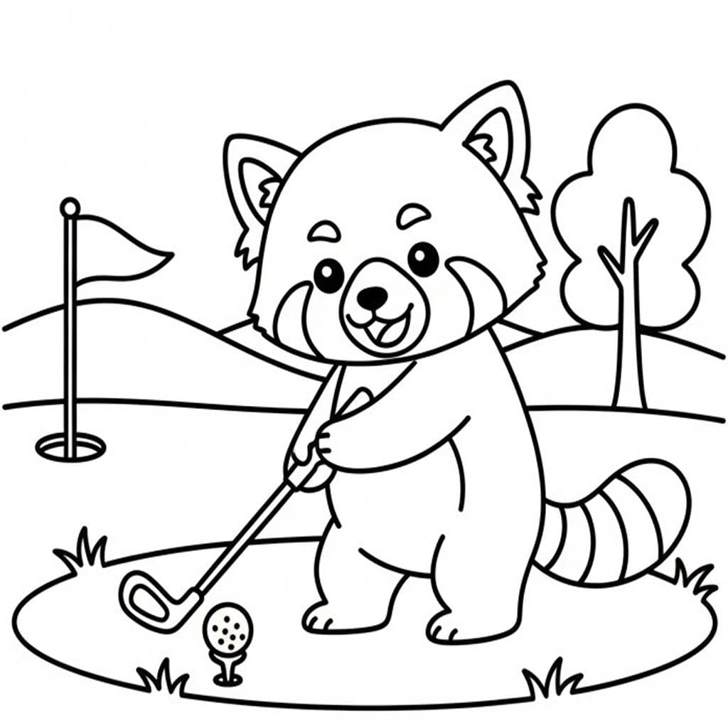 Zeichne Roter Panda schlicht