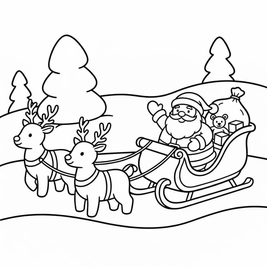 Zeichne Schlitten druckbare einfach