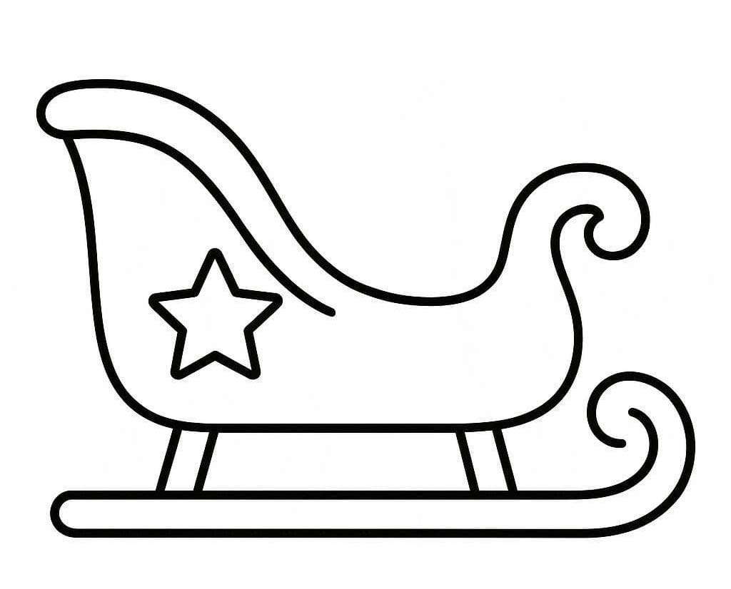 Zeichne Schlitten druckbare schlicht