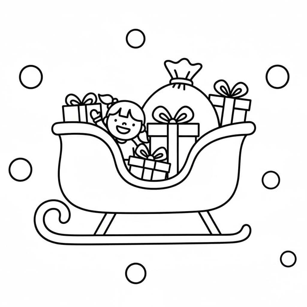 Zeichne Schlitten kostenlos für Kinder