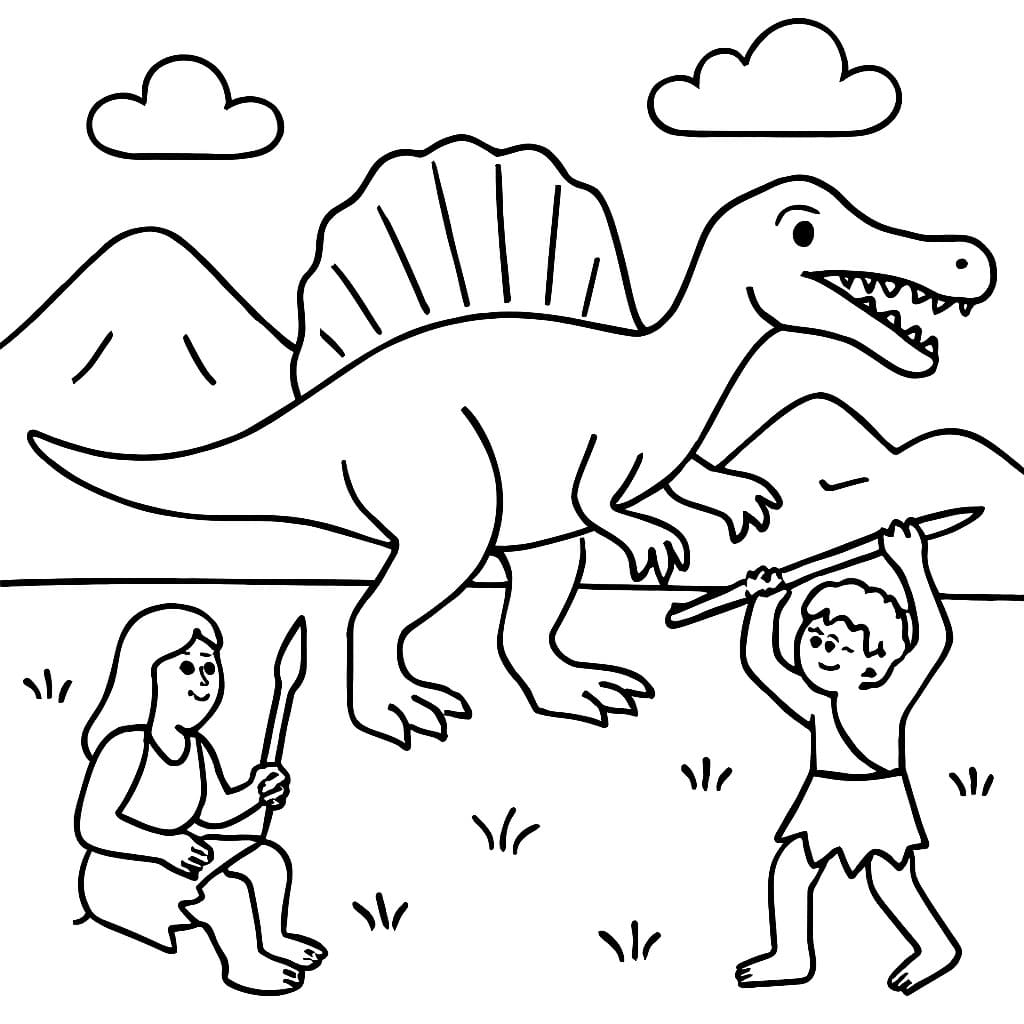 Zeichne Spinosaurus druckbare