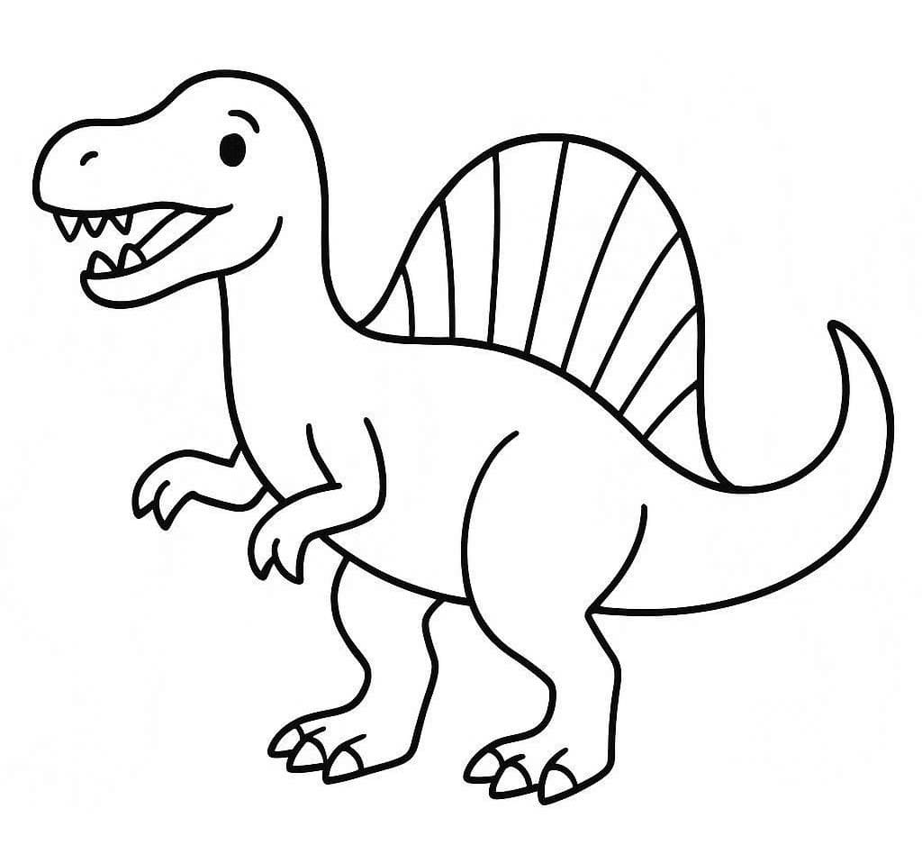 Zeichne Spinosaurus kostenlos basisch