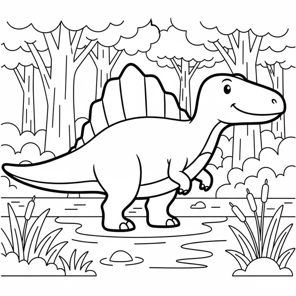 Zeichne Spinosaurus kostenlos einfach