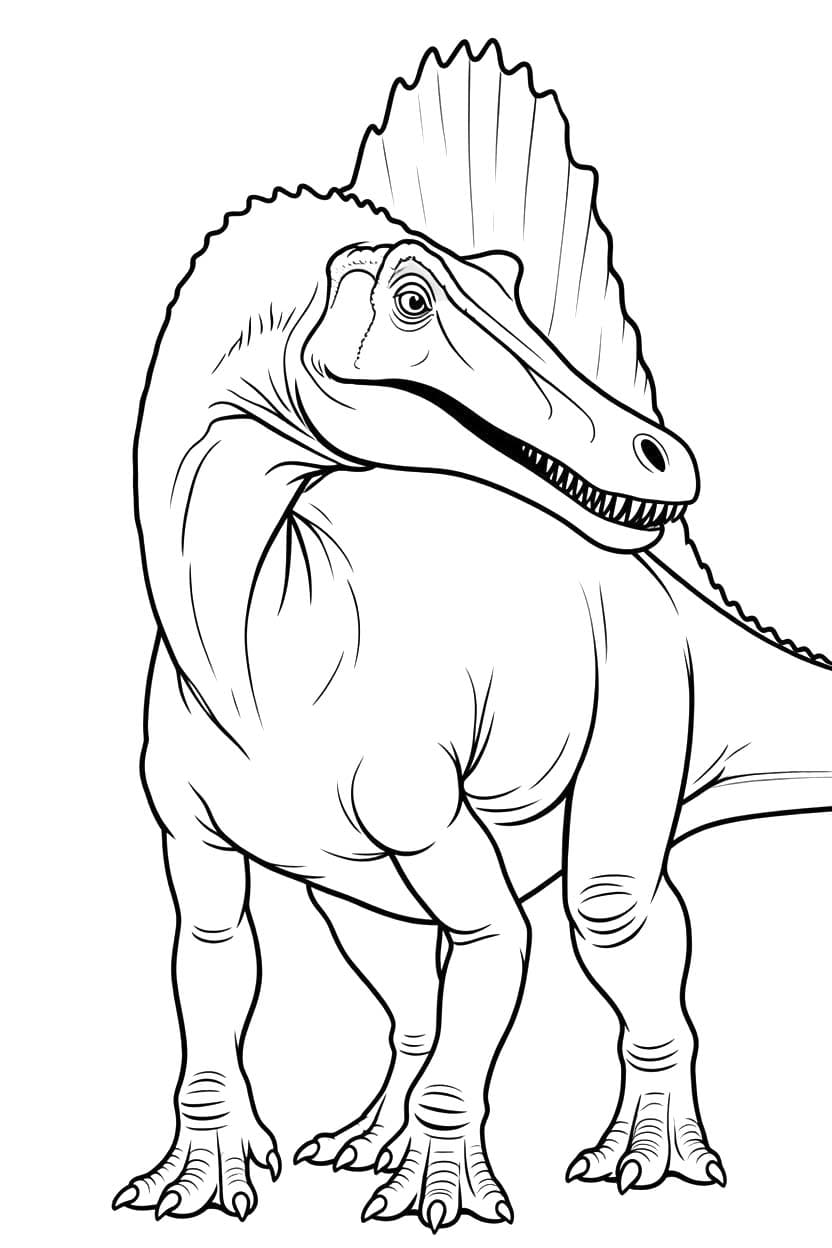 Zeichne Spinosaurus kostenlos für Kinder