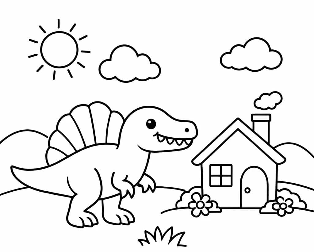 Zeichne Spinosaurus zum Ausdrucken