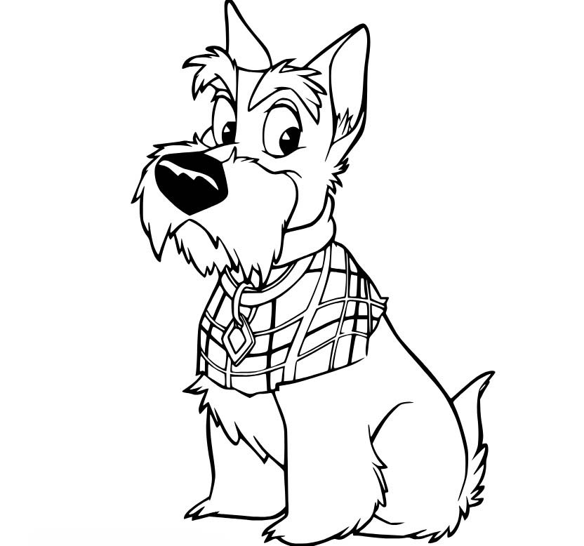 Zeichne Susi und Strolch druckbare für Kinder