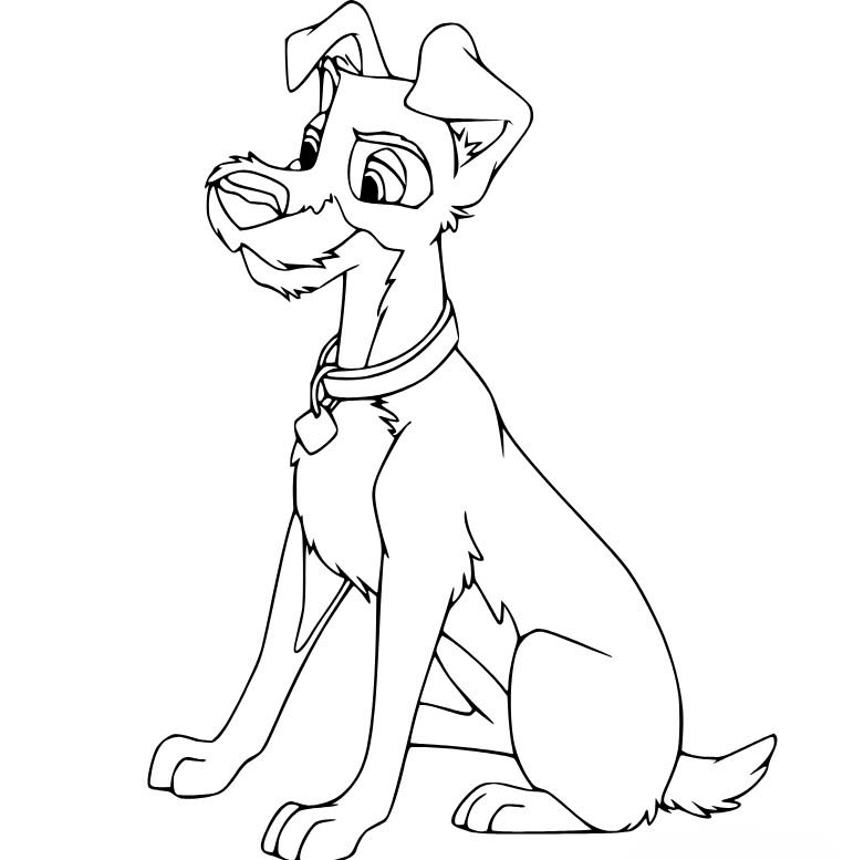 Zeichne Susi und Strolch druckbare schlicht