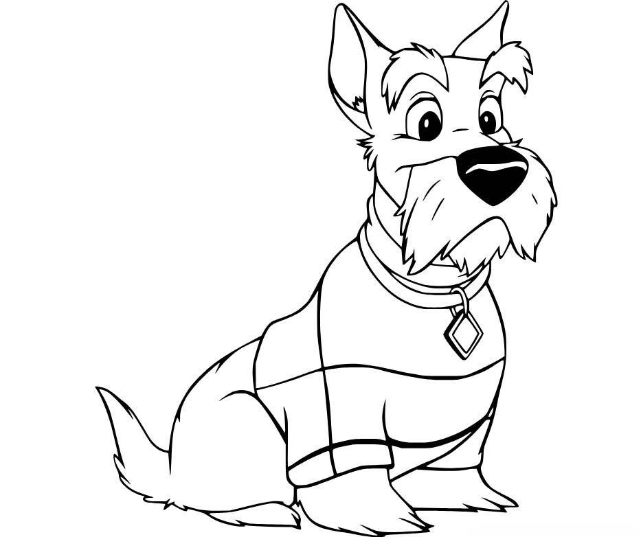 Zeichne Susi und Strolch für Kinder