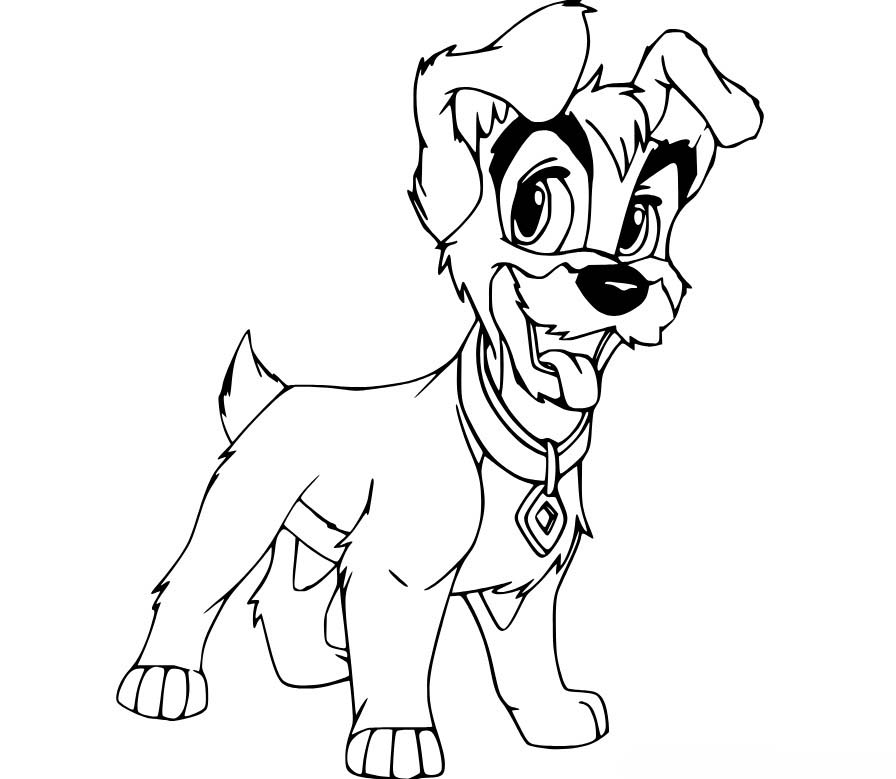 Zeichne Susi und Strolch kostenlos einfach