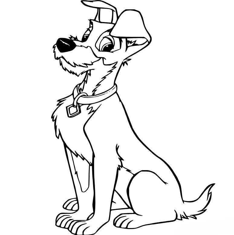 Zeichne Susi und Strolch kostenlos schlicht