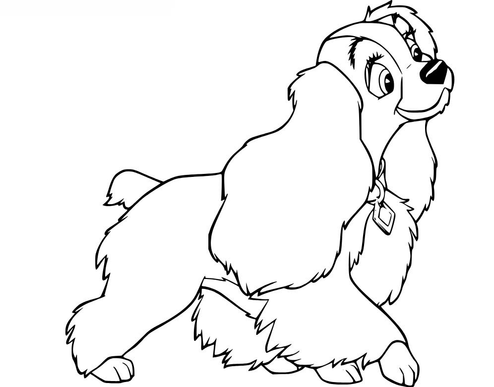 Zeichne Susi und Strolch zum Ausdrucken