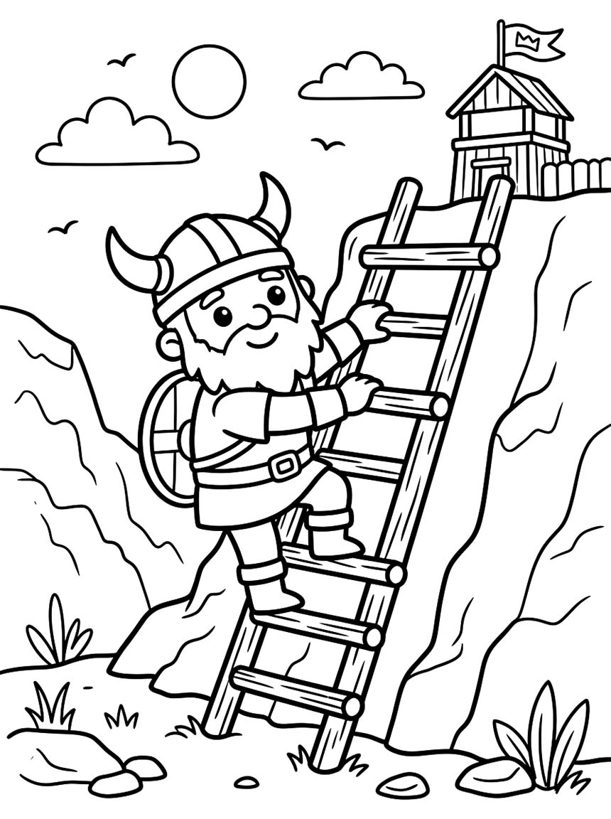 Zeichne Wickinger druckbare einfach