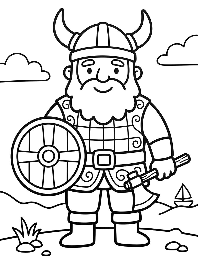 Zeichne Wickinger kostenlos druckbare einfach