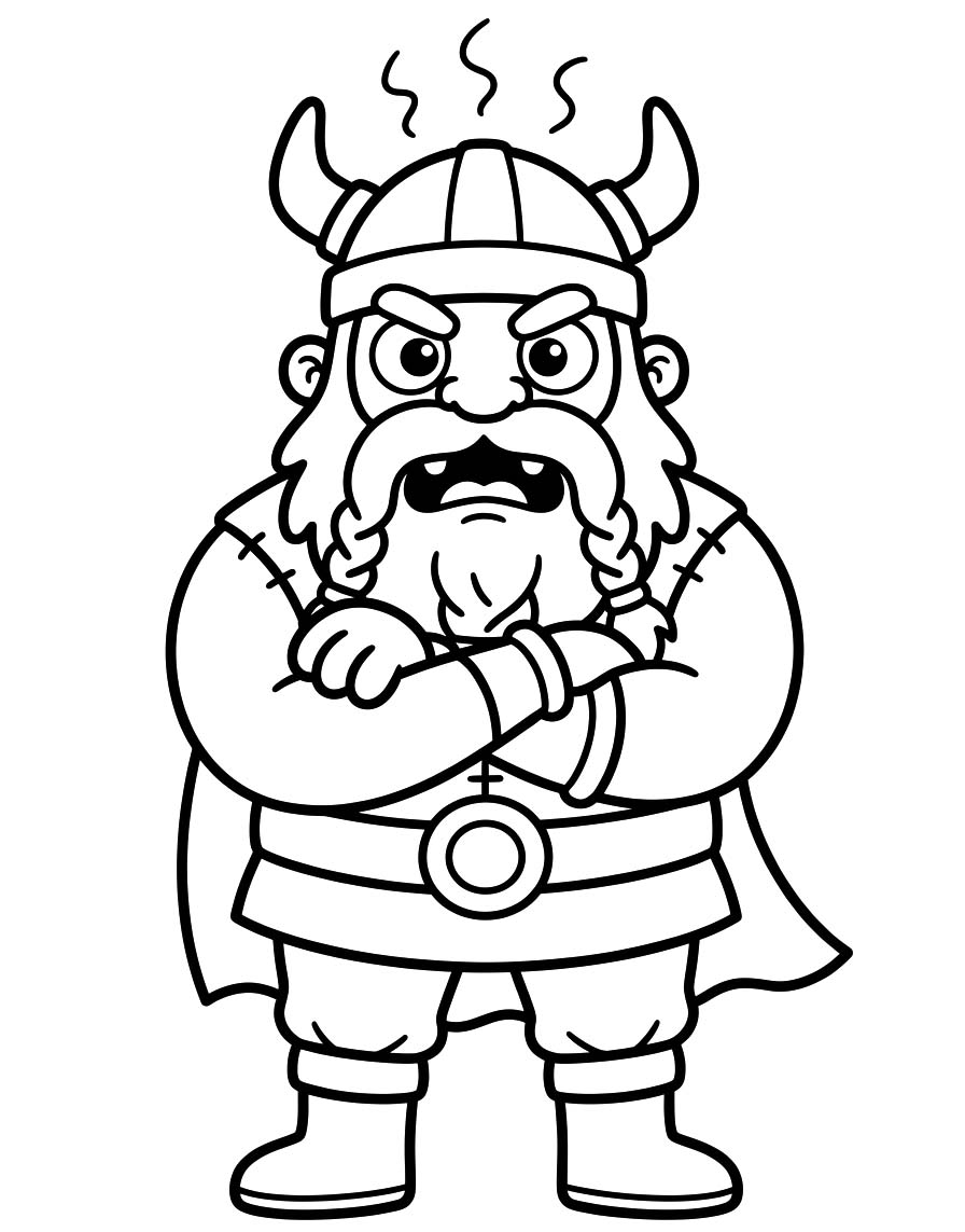 Zeichne Wickinger kostenlos druckbare schlicht