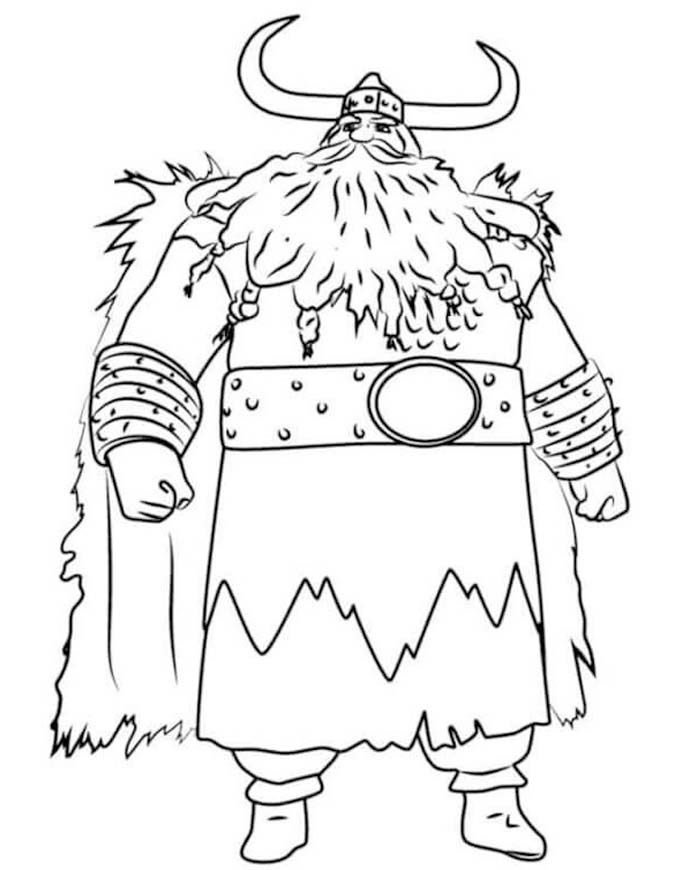 Zeichne Wickinger zum Ausdrucken für Kinder