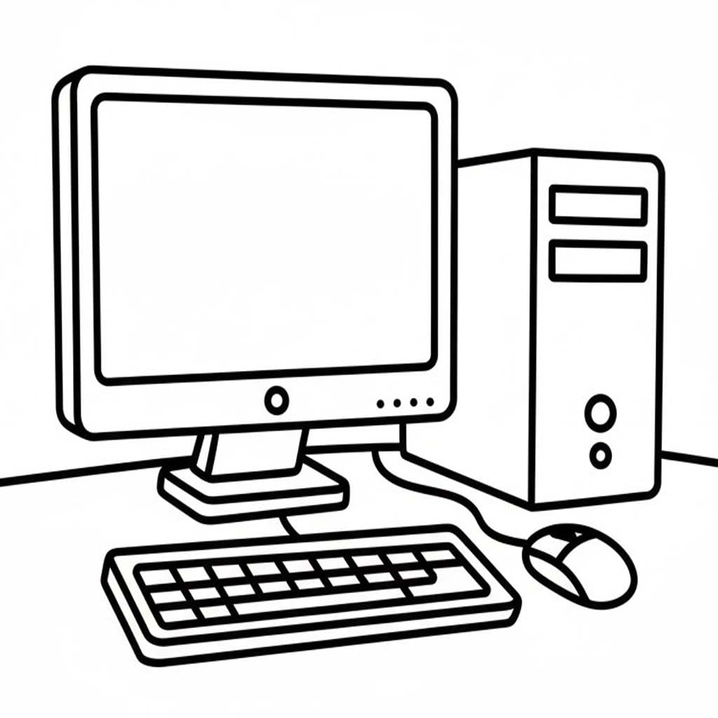 Zeichnung Computer basisch