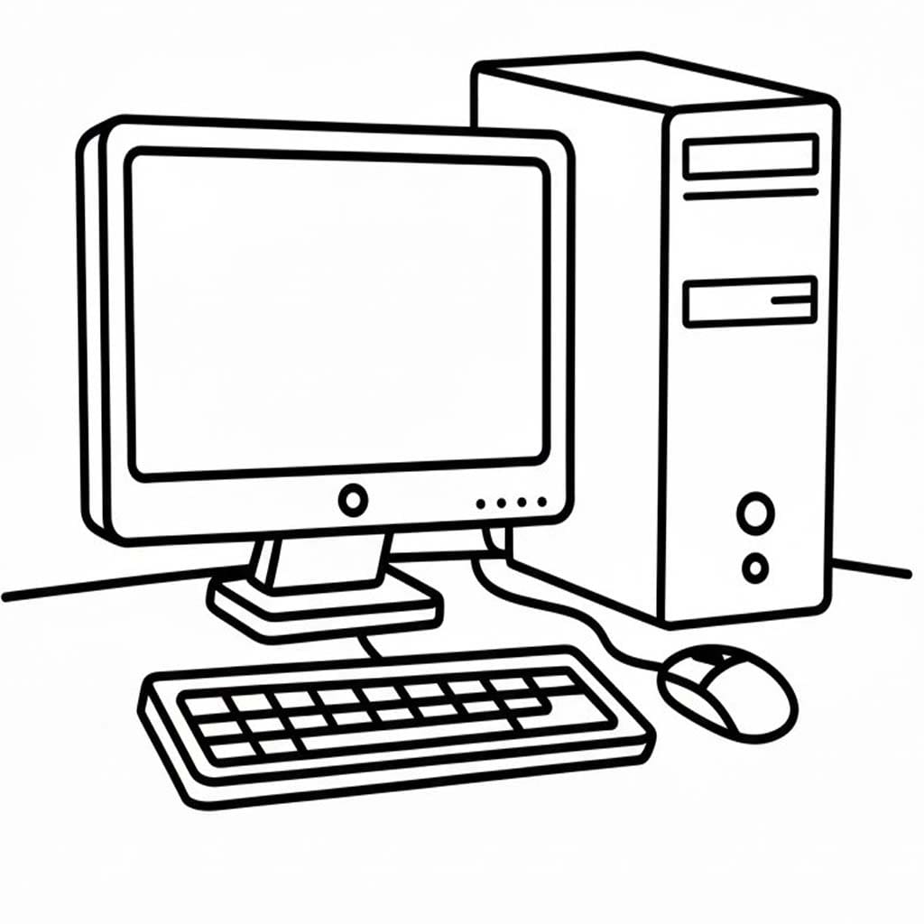 Zeichnung Computer einfach