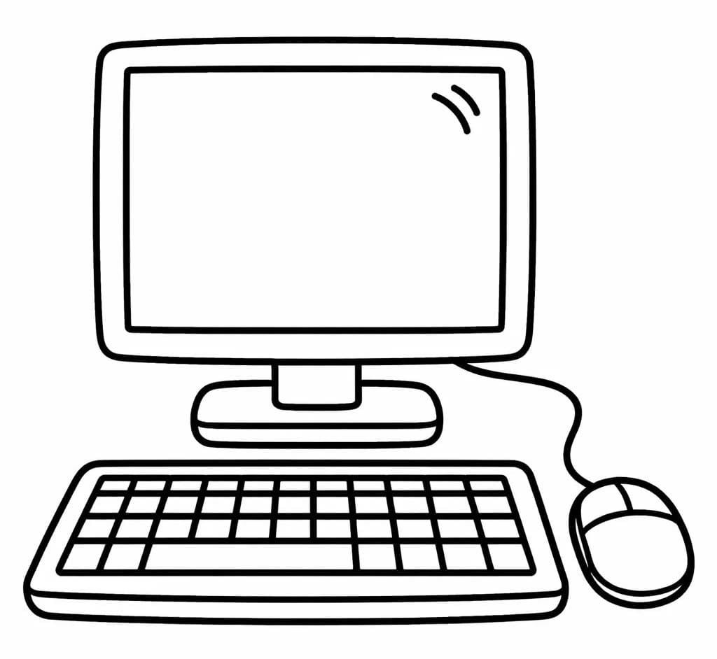 Zeichnung Computer kostenlos druckbare