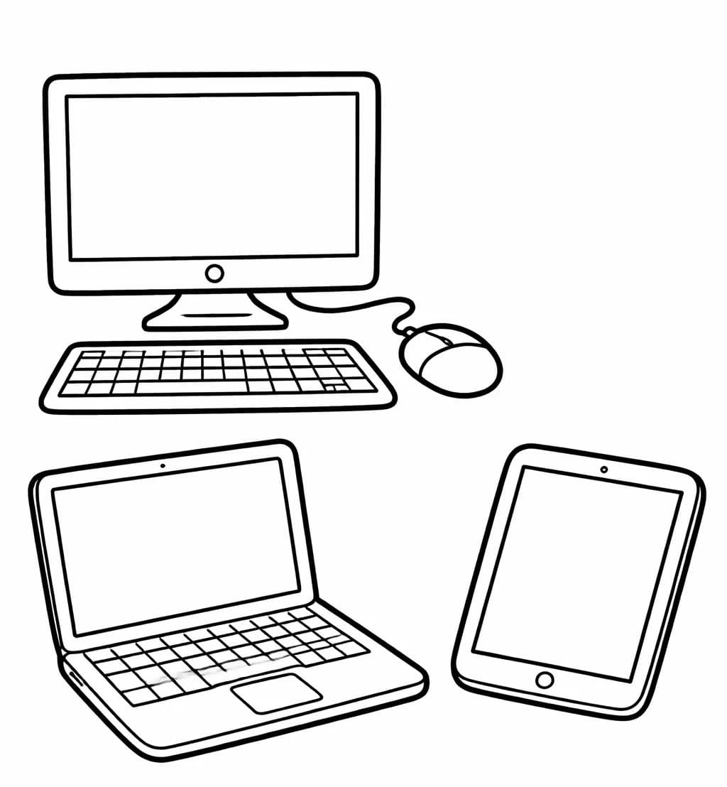 Zeichnung Computer kostenlos einfach