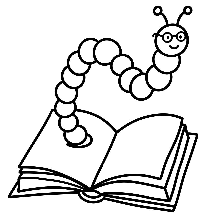 Bücherwurm druckbare einfach