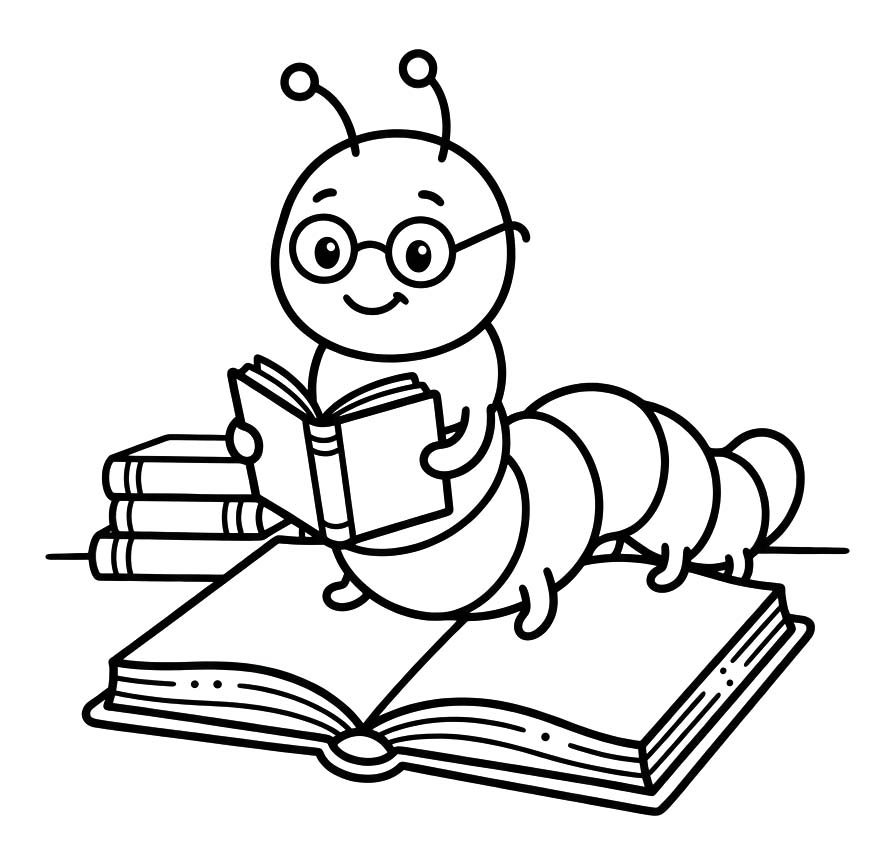 Bücherwurm für Kinder