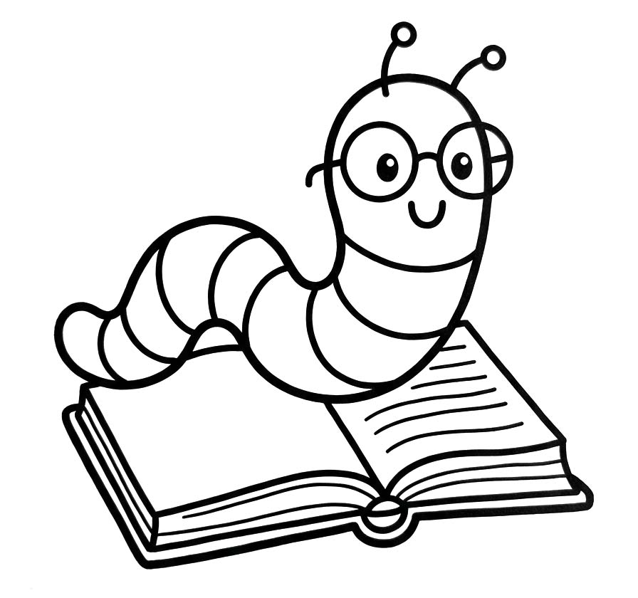 Bücherwurm kostenlos für Kinder