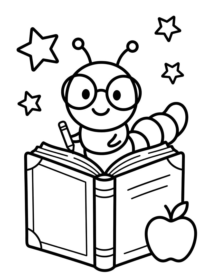 Bücherwurm kostenlos schlicht