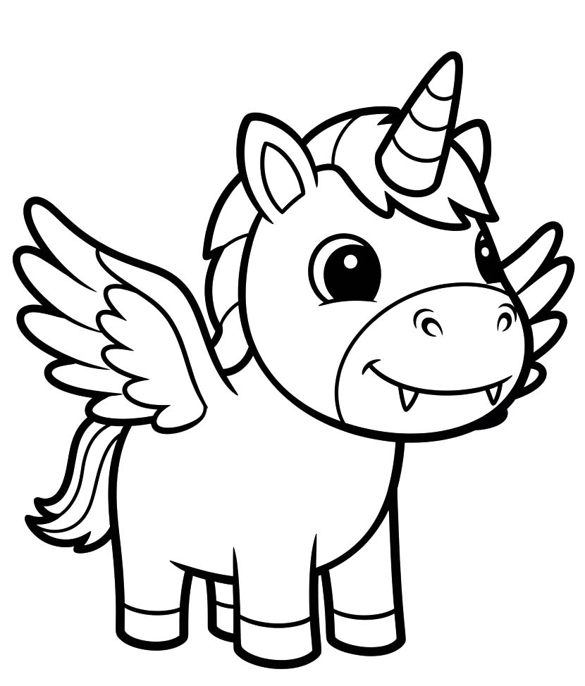 Geflügeltes Einhorn druckbare