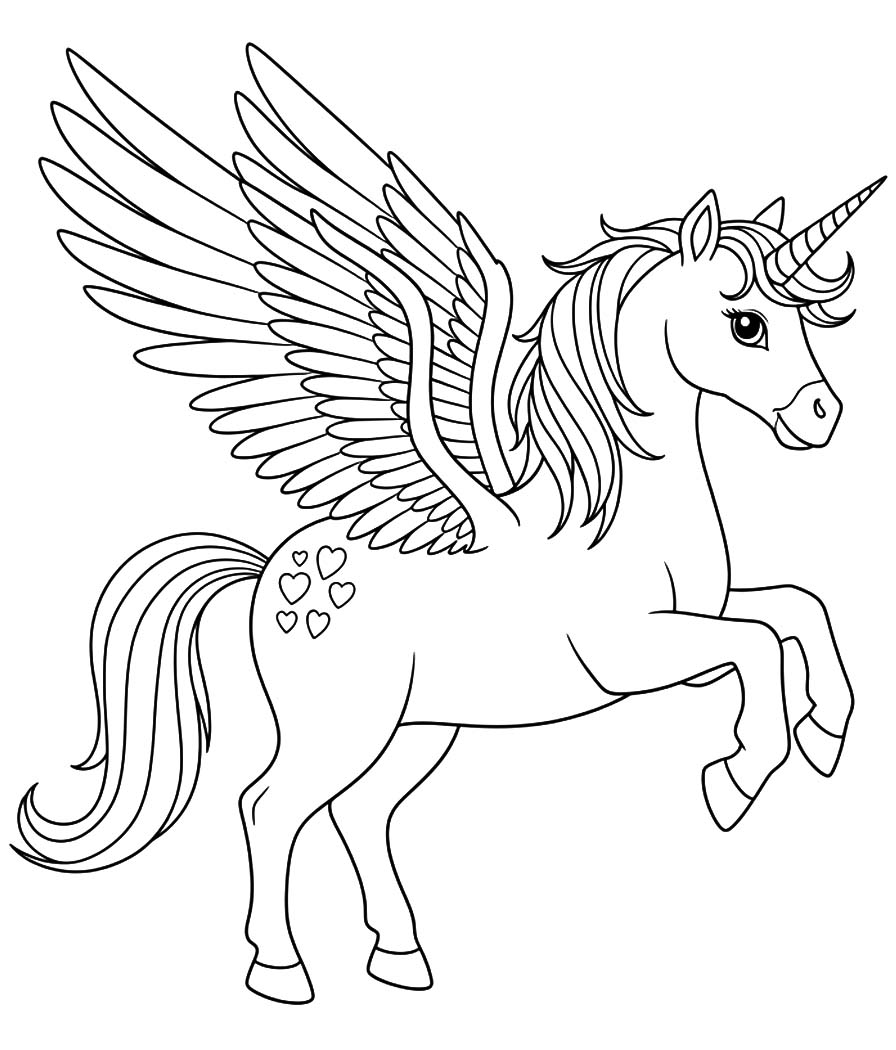 Geflügeltes Einhorn kostenlos druckbare für Kinder