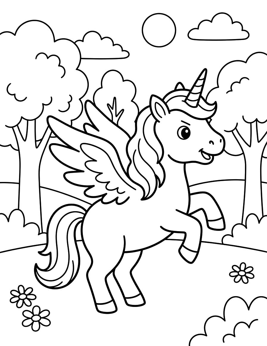 Geflügeltes Einhorn kostenlos einfach