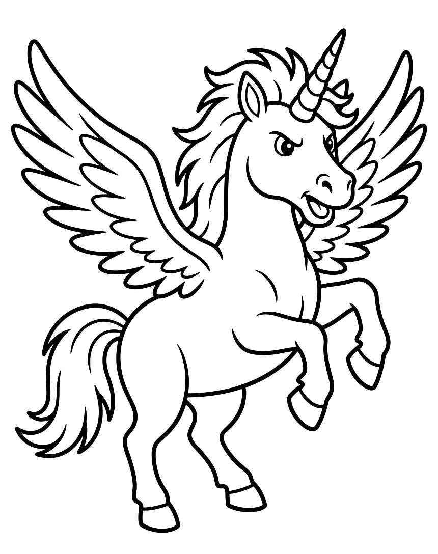 Geflügeltes Einhorn kostenlos für Kinder