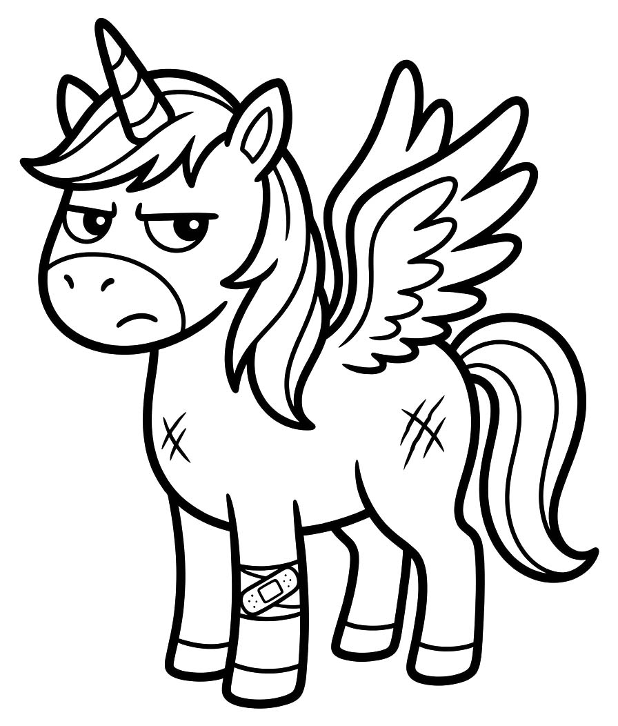 Geflügeltes Einhorn zum Ausdrucken