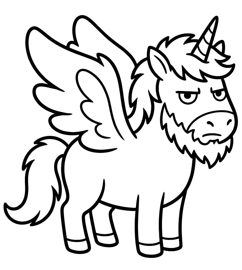 Kostenlos Druckbare Geflügeltes Einhorn