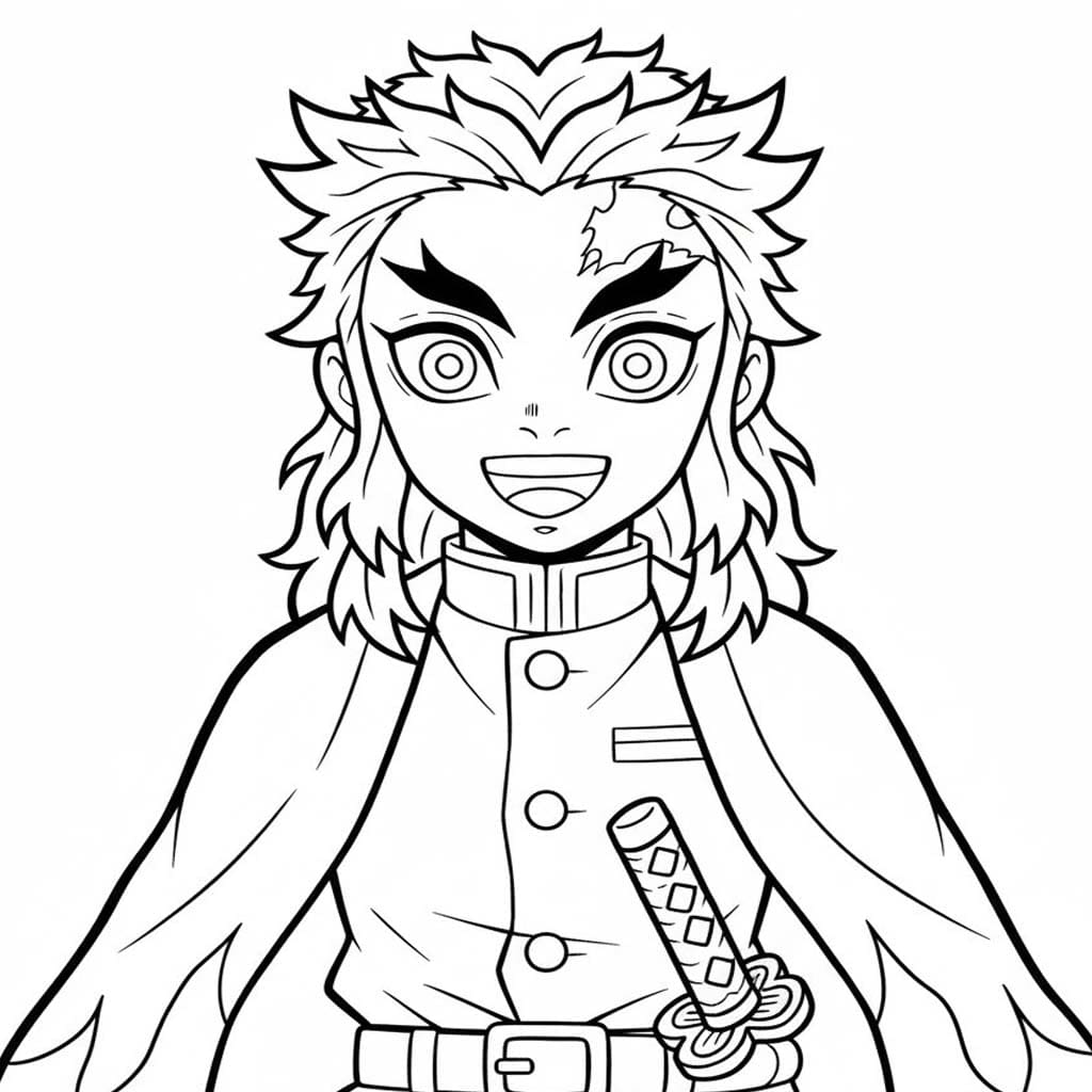Kyojuro Rengoku druckbare für Kinder