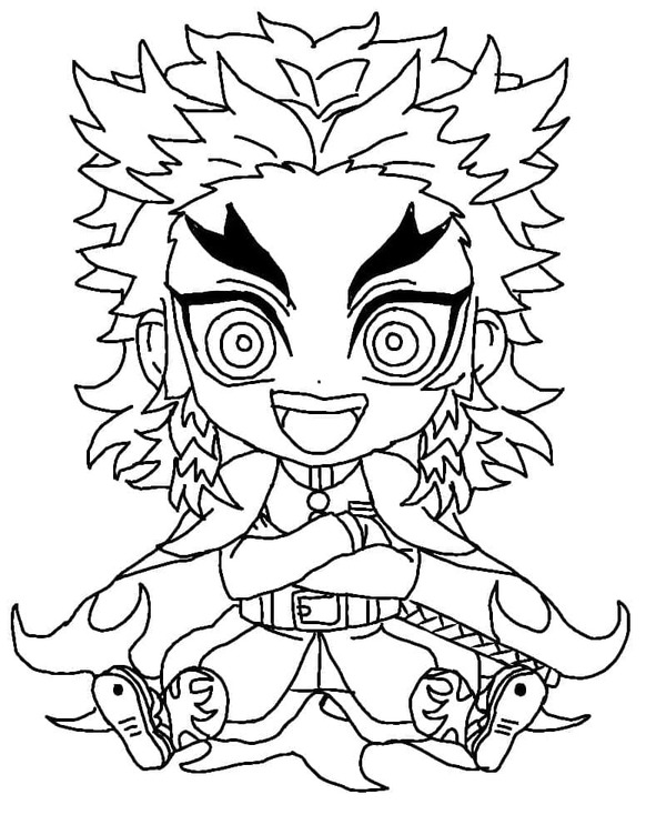Kyojuro Rengoku kostenlos druckbare basisch
