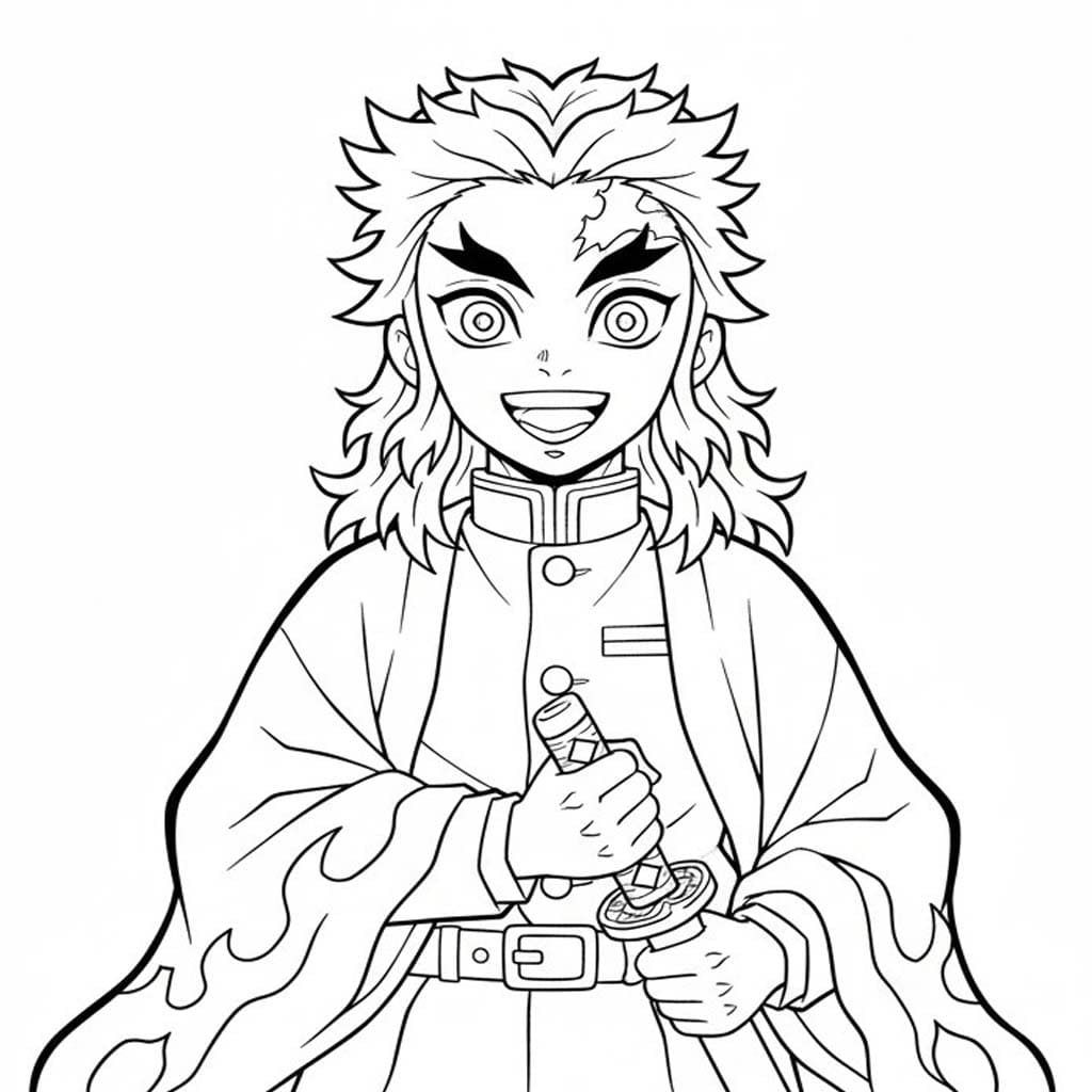Kyojuro Rengoku kostenlos druckbare einfach
