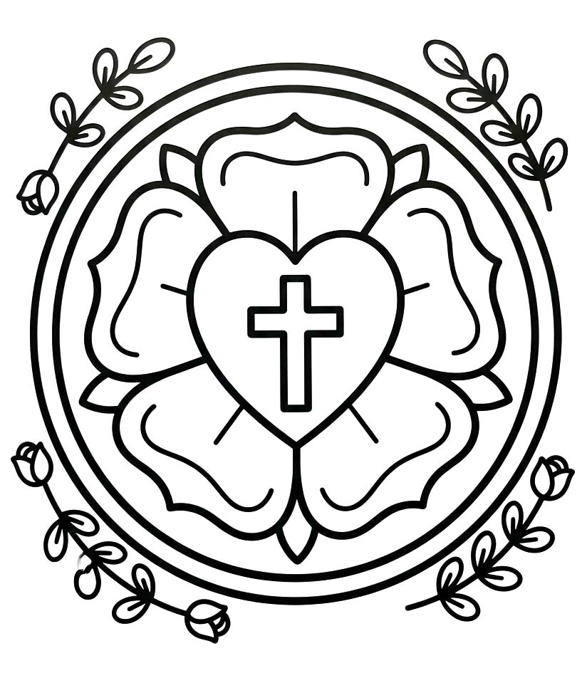 Lutherrose druckbare einfach