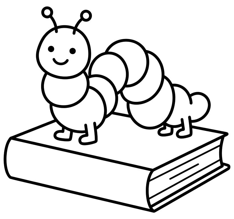 Bücherwurm ausmalbilder
