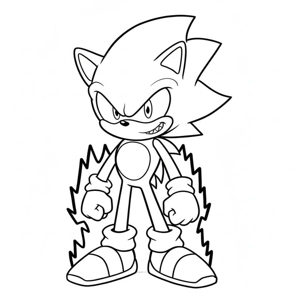 Zeichne Dark Sonic druckbare schlicht
