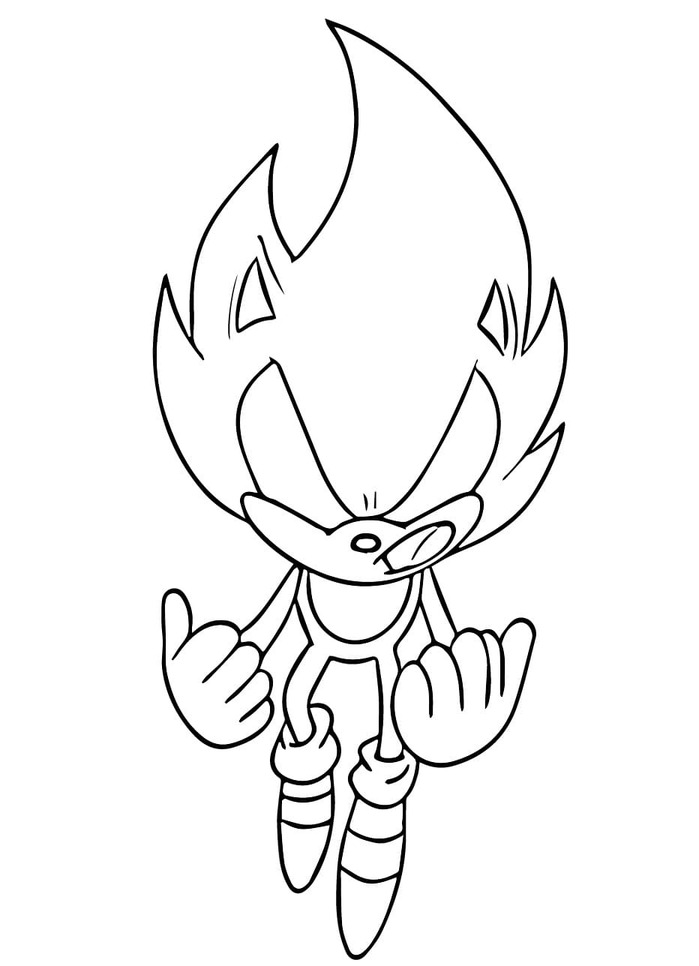 Zeichne Dark Sonic für Kinder