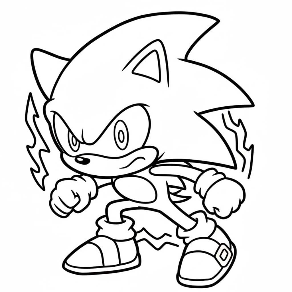 Zeichne Dark Sonic kostenlos schlicht