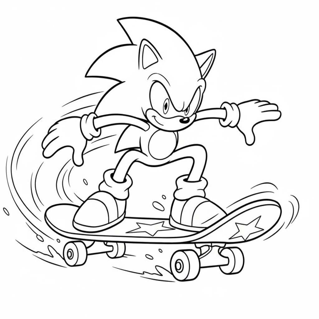 Zeichne Dark Sonic zum Ausdrucken für Kinder
