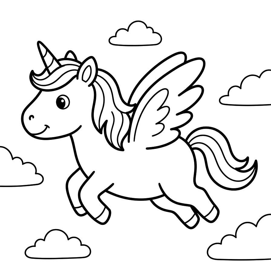 Zeichne Geflügeltes Einhorn