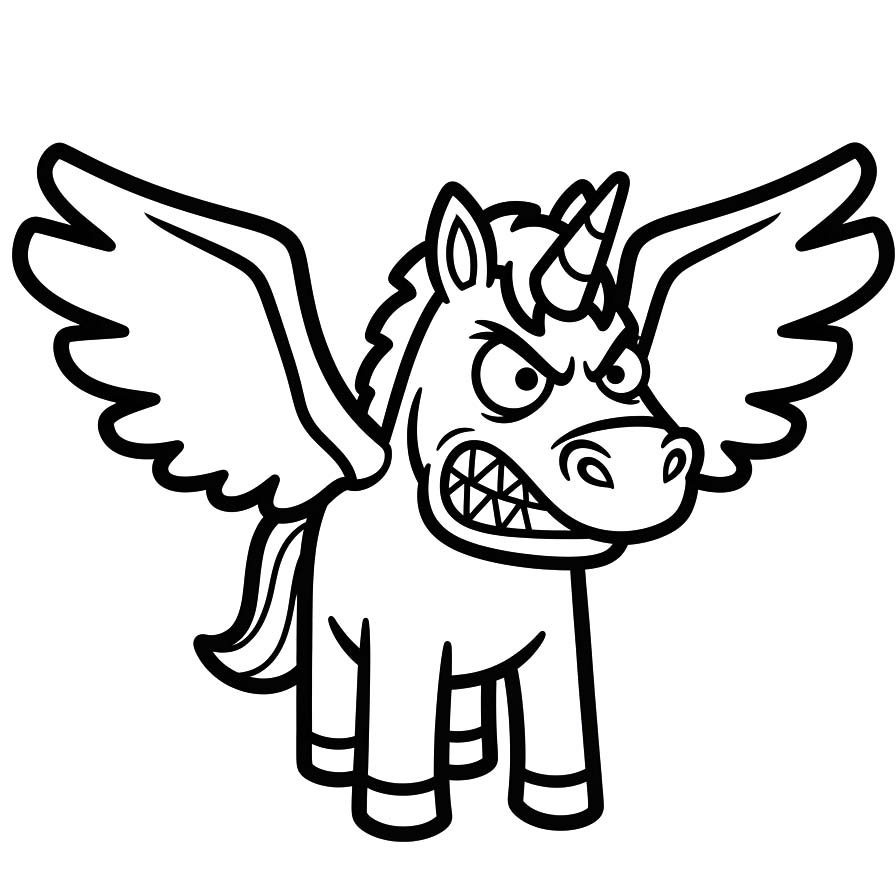 Zeichne Geflügeltes Einhorn einfach