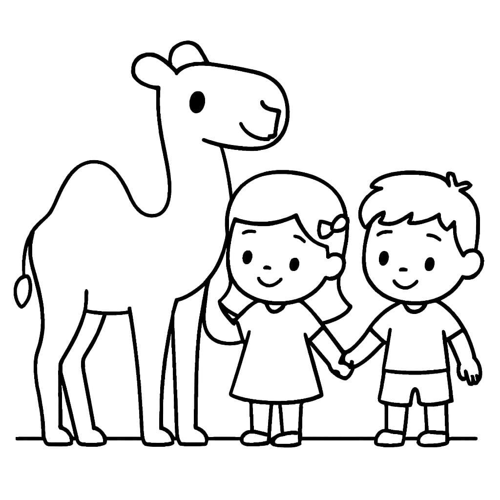 Zeichne Kamele kostenlos für Kinder
