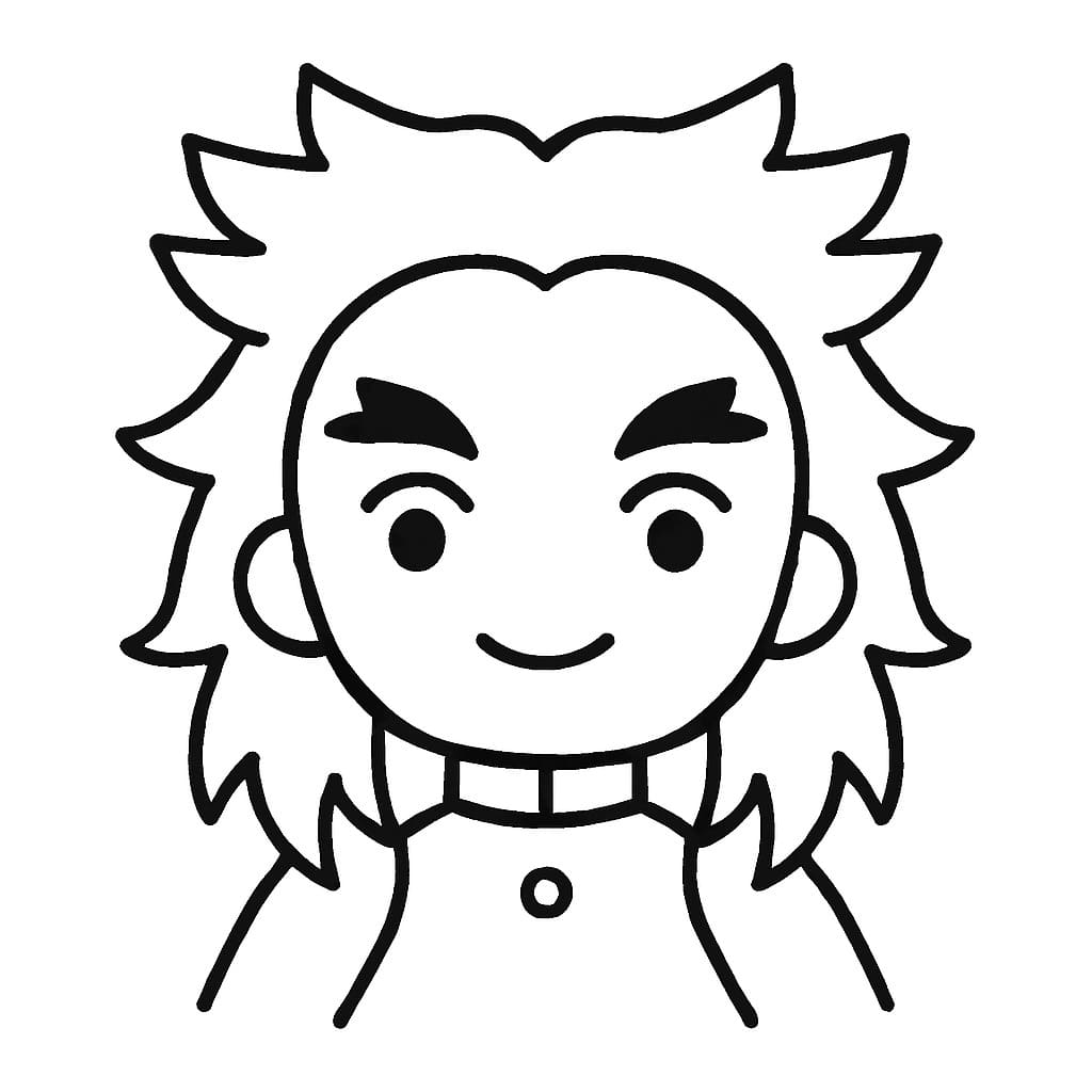 Zeichne Kyojuro Rengoku druckbare schlicht