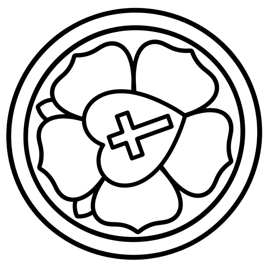 Zeichne Lutherrose druckbare