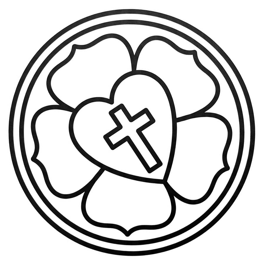 Zeichne Lutherrose druckbare basisch