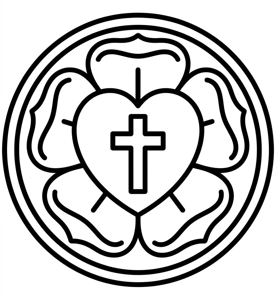 Zeichne Lutherrose einfach