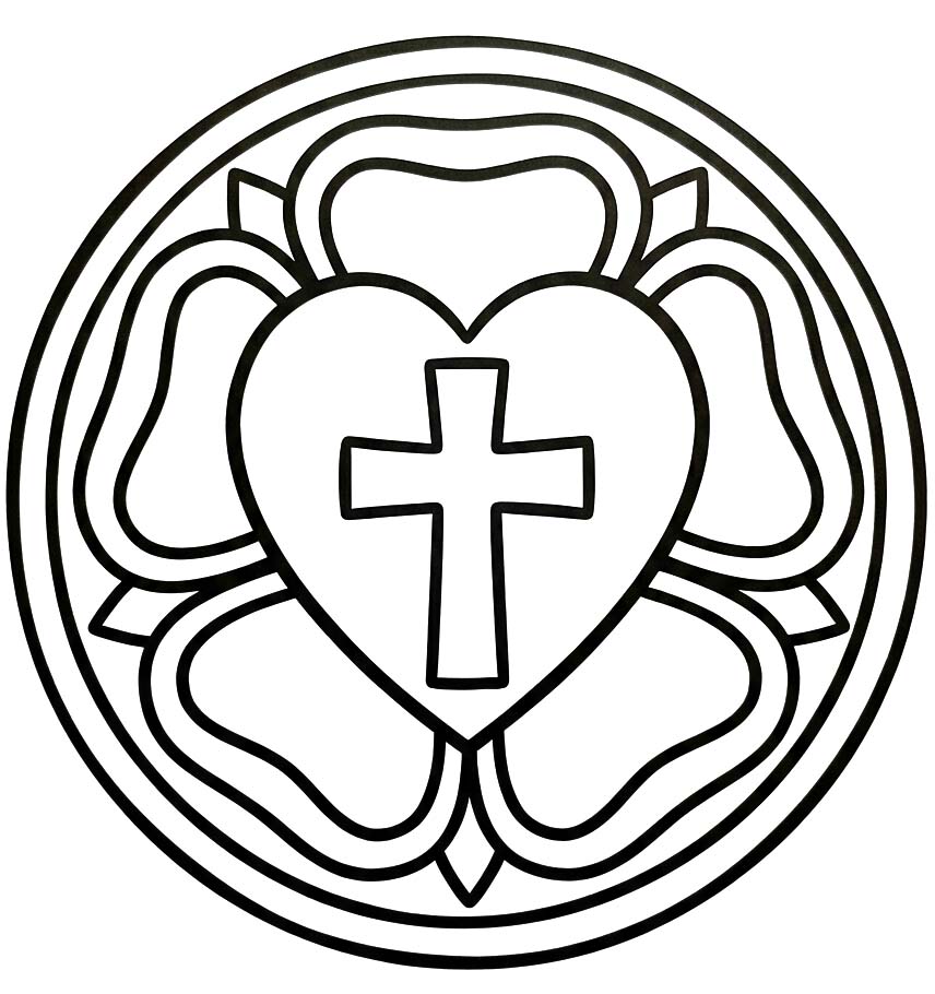 Zeichne Lutherrose kostenlos basisch